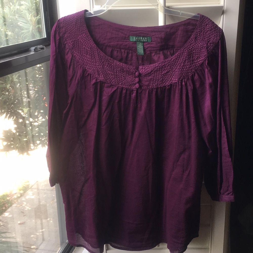 Ralph Lauren thin cotton plum top